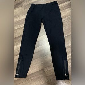 Black Fabletics Zip-Hem Leggings